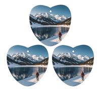 People Cross Lakes Car Air Freshener, 3 Pcs Love form Hanging Air Freshener Cards, Long Lasting Fragrance Scented Cards for Car, Home, Office Black-style