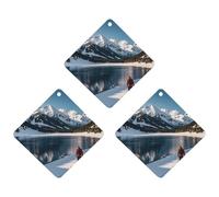 People Cross Lakes Car Air Freshener, 3 Pcs Rhombus Hanging Air Freshener Cards, Long Lasting Fragrance Scented Cards for Car, Home, Office White-style