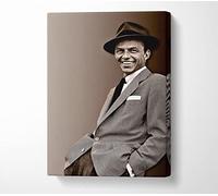 People Frank Sinatra Sepia Canvas Print Wall Art - Canvas Art Medium 20 x 32 Inches