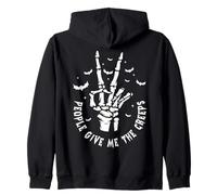 People Give Me The Creeps Funny Halloween Introvert Zip Hoodie