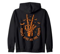 People Give Me The Creeps Funny Halloween Introvert Zip Hoodie