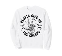People Give Me The Creeps Funny Skeleton Halloween Sweatshirt