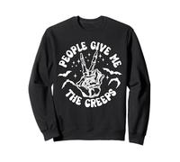 People Give Me The Creeps Funny Skeleton Halloween Sweatshirt