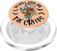 People Give Me The Creeps Halloween Skeleton Skulls Party PopSockets PopGrip for MagSafe