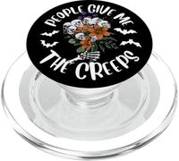 People Give Me The Creeps Halloween Skeleton Skulls Party PopSockets PopGrip for MagSafe