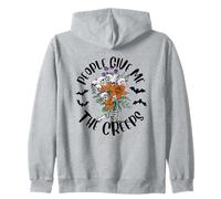 People Give Me The Creeps Halloween Skeleton Skulls Party Zip Hoodie