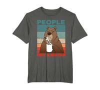 People Not a Big Fan Coffee Bear Funny Vintage T-Shirt