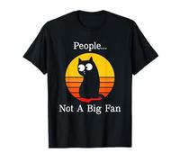 People Not A Big Fan Retro Funny Introverted Cat Humor T-Shirt