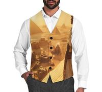 People of Ancient Kemet Men's Vest Suit Classic Waistcoat Vests Casual Business Dress Slim Fit V-Neck Tuxedo 3XL
