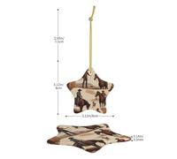 People of the desert Print Christmas Tree Ceramic Hanging Ornaments – Star Shaped Xmas Decorations, Home Party Decor