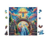 People on Rainbow Bridge 100 Pieces Set Premium Jigsaw Puzzle Teen Fans 14-18 Yrs Logic Skill Leisure Adventure Valentines Gift Creativity & Gift Giving 28x28cm