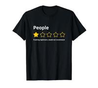 People One Star Total Nightmare Would Not Recommend Funny Value Graphic T-Shirt, Men, Black, S