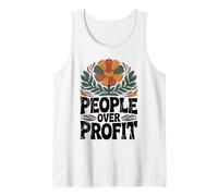 People Over Profit Activism Social Justice Message Tank Top