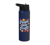 People Over Profit Kindness Empathy Social Conscience Stainless Steel Insulated Water Bottle