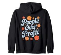 People Over Profit Kindness Empathy Social Conscience Zip Hoodie