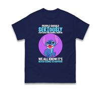 People Should Seriously Stop Expecting Normal from Me Stitch T-Shirt - Boys Girls Stitch Cartoon Funny Sarcastic Joke Unisex Gift Tee Top (Navy, 2XL)