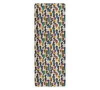 People Silhouette Art Street anti slip yoga mat for men printed, non slip, hot yoga towel with bag for carrying tapete para ejercicio 71x26 inches