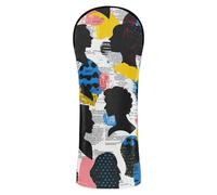 People Silhouette Art Street Golf Cover Set Headcovers with Number Tag for Driver Golf Club Covers