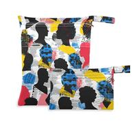 People Silhouette Art Street Waterproof Bag for Daycare 2 Pack Travel Essentials for Baby with Handles for Yoga
