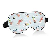 People Swimming in The Pool Sea Water Different Actions Eye Masks Cover Blocks Light Sleep Mask Shade Cover Blindfold Relaxing Eyeshade Cover with Adjustable Head Strap for Men Women Kids