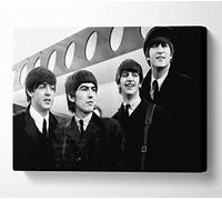 People The Beatles Just Landed Canvas Print Wall Art - Canvas Art Extra Large 32 x 48 Inches