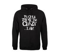 People Think Im Crazy Mens Black Hoodie
