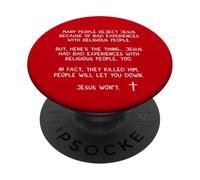 People Will Let You Down Jesus Wont John 8 59 Matthew 28 20 PopSockets Adhesive PopGrip
