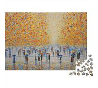 People with Umbrellas, in A Colourful Polka-dot Pattern 38x26cm/1000pcs Erwachsenenpuzzle - Erwachsenenpuzzle DIY-Puzzlespielzeug