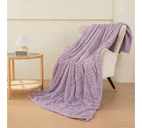 Peopleareok Purple Fleece Blanket Throw Size for Couch or Bed, 3D Butterfly Jacquard Decorative Blankets, Cozy Soft Lightweight Fuzzy Flannel Blanket Suitable for All Seasons(50"×60",Purple)