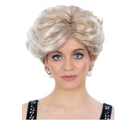 Peoples Princess Wig Ladies Diana Wig Short Blonde Fancy Dress Wig Adults
