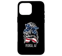 Peoria AZ Messy Hair Bun Ribbon Sunglasses Design Case for iPhone 16 Pro Max