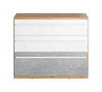 peoria kids chest of 3 drawers in white and concrete effect