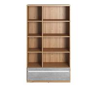 peoria kids wooden bookcase with 6 shelves in nash oak