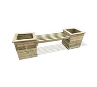 peoria wooden garden planter bench in natural