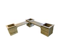 peoria wooden garden planter corner bench in natural
