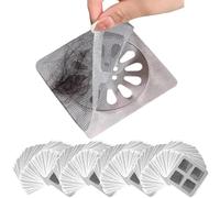 Peosaard 100PCS Disposable Drain Hair Catcher, 4x4 inch Fine Mesh Drain Hair Catcher, Self-Adhesive Shower Filter Cover for Bathroom, Kitchen, Sink, Shower