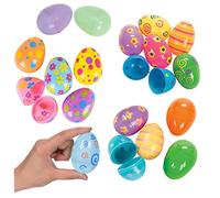Peosaard 12PCS Easter Eggs Colorful Painted Easter Plastic Eggs Cute Easter Surprise Toys Eggs Easter Gift for Kid Party Supply, Multitool Sanding Pads