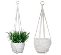 Peosaard 2 Pack Macrame Plant Hangers Indoor, Boho Plant Hangers with Cotton Rope & Hooks Hanging Flower Pots for Outdoor Home Decor, 35×9in, Hanger
