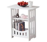 Peosaard 3-Tier Side Table, Wooden Nightstand, Minimalist End Table for Bedroom/Living Room/12.6x8.7x15.8