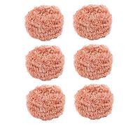 Peosaard 6Pcs Copper Scrubber, Heavy-Duty Non Scratch Copper Sponge Reusable Scouring Pads for Cast Iron, Stainless Steel, Oven Racks, Grills, Scrubbing Pads