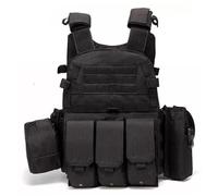 Peosaard , Airsoft Vest Multifunctional Molle Plate Carrier Adjustable Breathable Paintball for Outdoor, Field & Security Guard Training Black