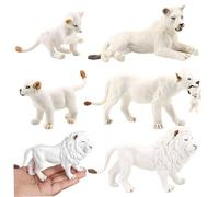Peosaard Animal Toys, Lions Figurine 5Pcs Artificial Realistic Lions Statue 5 Style Figure Includes Male, Female & Cub Decorative Educational Toy, Statue