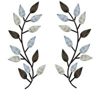 Peosaard Antique Wall Decor, 2Pcs Wall Decor Metal Tree Leaf Entryway Modern Style Vine Olive Branch Leaf Art for Living Room, Hallway Outdoor Decoration, Decoration