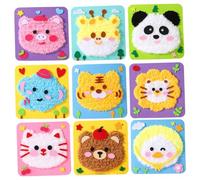 Peosaard Beginner Sewing Kit for Kids, DIY Embroidery Doll Set 9PCS Cute Cartoon Animal Kids Sewing Kit for Beginners Kindergarten Random Color, Craft Kits for