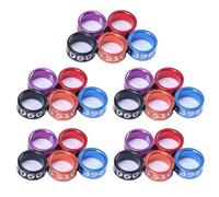 Peosaard Bird Ring Leg Bands,Pigeon Leg Rings,Identify Bands with Clear lasers for Cages,Mixed Color Aluminum Alloy Split Ring for Parrots Hibiscus Bird Finches Etc/0.15