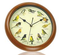 Peosaard Bird Sound Clock, Bird Clock 10'' Round That Sings on Hour, Sound with 12 Pattern Wall for Christmas Home Office (without Battery), Singing