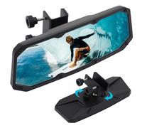 Peosaard Boat Rear View Mirror 11x4.2in PP Boat Mirror Universal Marine Mirror Replacement Stylish Pontoon Boat Mirror Boat Accessories, Boat Rear View Mirror