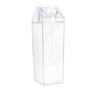 Peosaard Bottles, Clear Milk Bottle, 1000ml Plastic Clear Water Bottle Leak-Proof Milk Carton Water Bottle for Outdoor Sports Travel Camping, Milk Cartons
