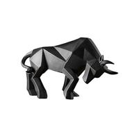 Peosaard Bull Statue, 14 inches Resin Bulls Sculpture, Home Decor Stock Market Lucky Statues, Abstract Figurine Business Gift Home Decoration Modern Accessories (Black), table decoration