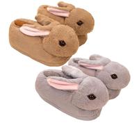 Peosaard Bunny Slippers for Men & Women, Camel, Size EU 35-38, 1 Pair, Warm & Comfortable, Non-Slip, Perfect for Indoor & Outdoor Use